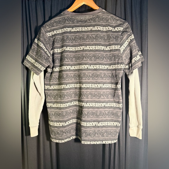 Large Vans Black and Tan Men's Long-Sleeved T-Shirt - Picture 2 of 7